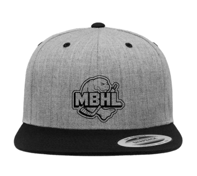 Flat Bill Snapback Heather Gray-Black-BL